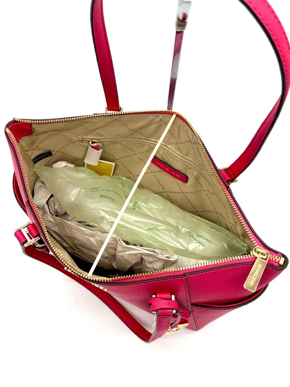 Michael Kors Large Charlotte Tote Bag Electric Pink